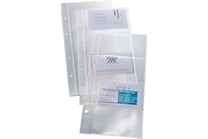 SIGEL VZ350 Buste per portabiglietti da visita ad anelli, fila , 10 pz