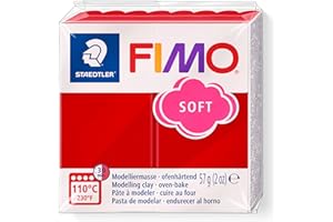 STAEDTLER Pâte à modeler polymère durcissant au four FIMO rouge Noël 8020-2 P (1 bloc de 57 g)