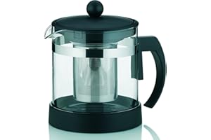kela 11458 Teekanne aus Glas mit Edelstahl-Siebeinsatz, 1.0 l, Auron
