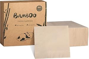 MORGIANA 100 PCS Bamboo Napkins Disposable 33 * 33 CM 2-Ply Eco-Friendly Biodegradable Paper Napkins Party Bar Christmas Restaurant