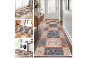 RUXEVNSY Teppich Läufer Flur Lang, Teppichläufer Flur rutschfest Küchenteppich 100 x 400 cm Waschbar Flur Läufer Teppich, Flurläufer Lang Korridor Teppich Läufer für Küche, Eingang, Wohnzimmer Schlafzimmer