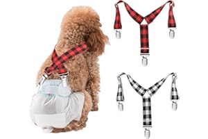 YAODHAOD 2-pak szelki na pieluchy dla psów, damskie, średnie, czarne