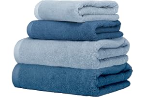 Ruggeri - Set Asciugamani 2 + 2 | Viso + Ospite | 100% Cotone Extra Morbido 500 gr - Let's Color! (Azzurro e Blu)