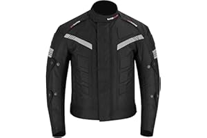 REXEL MOTORBIKE WEARS Chaqueta de motocicleta impermeable CE Armour textil Cordura chaqueta con protectores Moto Biker Rider Racing Riding Jacket para hombre