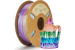 ERYONE Silk Rainobw filament PLA 1,75 mm, do drukarki 3D, jedwabny filament PLA, +/- 0,03 mm, 1 kg / szpulka, Candy Rainbow