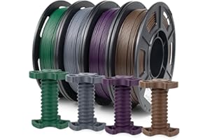 IEMAI Colored PETG Carbon Fiber Filament Bundle - Army Green,Blue Grey, Kaffee, Purple - Colorful 1.75mm 3D Printer Filament,15% Carbon Fiber Filled - Ideal for Industrial Artwork, 4 x 250g