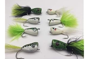 BESTCITY Angeln Bass Pike Fliegen Poppers Größe 4 Salzwasser Bass Forelle Barsch Döbel gratis Geschenkbox Fly Fisch Pack # 320