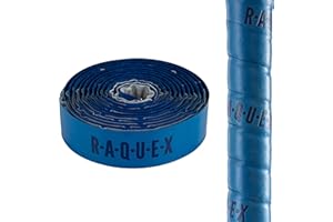Raquex Grip adhésif molletonné en PU pour Crosse de Hockey Ultra Collant, Doux et Absorbant. Dos Auto-adhésif. Extra Long (Bleu)