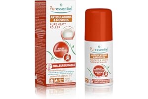Puressentiel - Articulations & Muscles - Roller Pure Heat aux 14 Huiles Essentielles - Effet Chauffant Naturel - Aide à soulager les douleurs musculaires et articulaires - Bille Massante - 75 ml