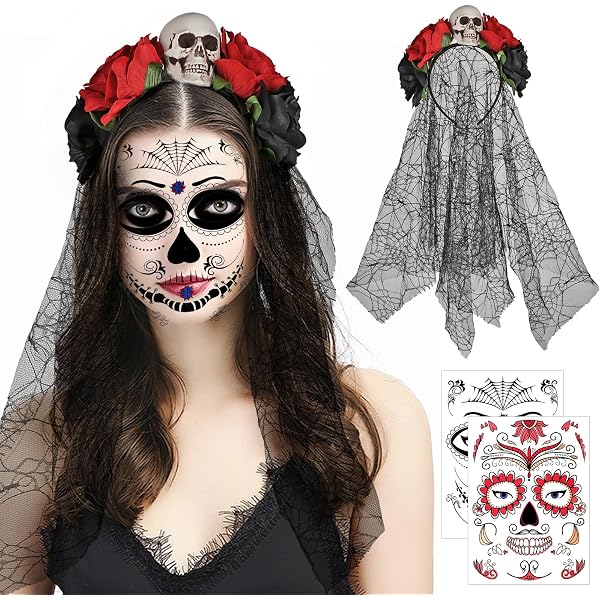 Kit Déguisement Halloween Squelettes - 1 Paire De Bas, 1 Paire De Gants Sans Doigts, 24 Faux Ongles + Colle