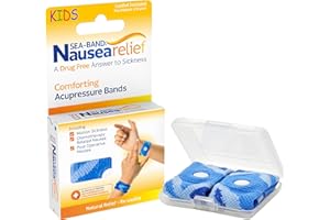 Sea-Band Travel & Motion Sickness and Nausea Relief Acupressure Wristband - Kids (Blue), 1 Pair