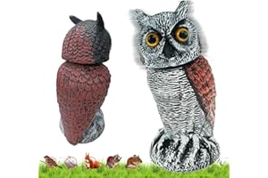 SMD35 Dissuasore per Uccelli, spaventapasseri, Gira la Testa con Il Vento, Repellente per piccioni in plastica, Gufo, Decorazione per Giardini, Cortili, balconi, terrazze, Uccelli