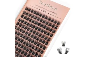 YOONOYA Ögonfransförlängningar 144 st 10-12 mm D Curl Ögonfranskluster DIY Individuella Franskluster Volymfransförlängning He