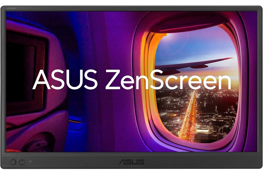 ASUS ZenScreen MB169CK Portable USB Monitor- 16 inch (15.6 inch viewable), Full HD, IPS, dual USB Type-C, Flicker Free, Blue