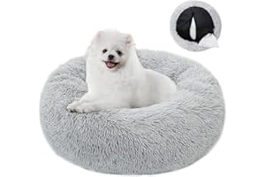 Purefun Cuccia Cane Interno Taglia Cani, Cuccia Gatto Grigio Chiaro Lavabile, Cuscino Morbida per Cani e Gatti, Cuscino Cane che Alleviano le Articolazioni e Migliorano il Sonno-XS(60cm)