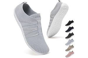 Geweo Barfußschuhe Damen Herren Laufschuhe Turnschuhe Bequeme Slip On Sneaker Leichte Atmungsaktiv Fitnessschuhe Straßenlaufschuhe Weich rutschfest