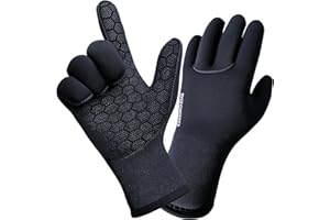 PAWHITS Wetsuit Gloves 3mm Neoprene Thermal Gloves for Men Women, 5-Finger Non-Slip Swimming Gloves for Scuba Diving Snorkeling Kayaking Surfing