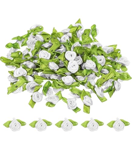 100 STKS Mini Handgemaakte Roze Satijn Stof Lint Bogen