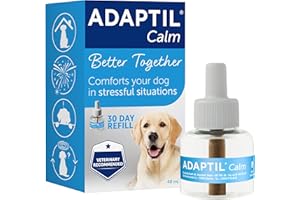 30 Day Refill For Adaptil Calm Home Diffuser For Dogs | 1 Refill For Adaptil Dog Calming Plug In Pheromone Diffuser To Help Reduce Anxiety And Stress In Pet Dogs | Diffuser Helps Dogs Stay Calmer