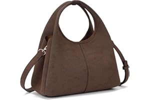 CHAMAIR Suede Leather Tote Bag Small Handbags Ladies Cross Body Tote Bag Suede Hobo Shoulder Bag for Work Shopping Everyday