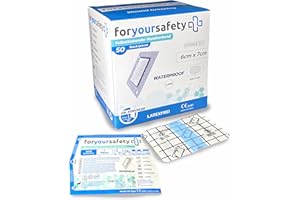 DR.KUECHLER MEDICAL FORYOURSAFETY Wundpflaster wasserfest, Grössen 6x7, 10x10cm, 10x15cm, 10x20cm, sensitiv, Schützen bei Schnittwunden & Kratzern, Pflaster einzeln verpackt, Größe:6x7cm (50er Pack)