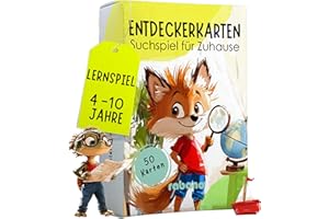 50 Entdeckerkarten für Kinder – Indoor Schatzsuche und Zuhause entdecken I Spannendes Suchspiel I Lernspiel & Geschenk für Mädchen und Junge I Spiele ab 4, 5, 6, 7, 8 Jahre