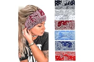 ‎KAVYA Kavya 6 Pcs Stirnband Damen Breite Elastische Weiche Boho Haarbänder Leopard Print Haarschmuck Yoga Sport Haarband Mehrfarbig Haarreifen Damen