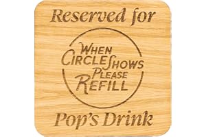 MORNNG CUPPA LAUGH SHARE REPEAT Coaster Reserved For Grandad, Gramps, Grampy, Granda, Grandpa. Great gift idea for a special man for Christmas, Birthday, Fathers Day and More (Pops Oak Veneer))