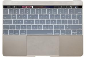 MiNGFi Silikon Tastaturschutz für MacBook Pro 13" A1706/A1989/A2159 (2016–2020), Pro 15" A1707/A1990 (2016–2019) EU/ISO Tastaturlayout - Transparent