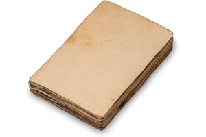 Wanderings Carta Vintage Fatta a Mano - 50 Fogli Vuoti - Ideale per Inviti, Appunti, Bricolage e Artigianato - Leggermente Frastagliata - Carta di Cotone Riciclato Spessa 150 GSM - 10,5x15 cm