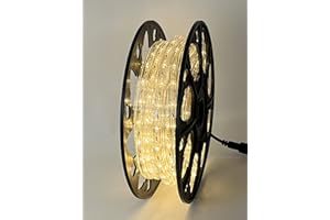 ‎LEDZEIT LEDZEIT - Profi Serie - LED Lichtschlauch 20m mit Stecker, Außen und Innen, Warmweiß, Dimmbar, 230V, Wasserdicht IP65, für Einbau, Balkon, Terrasse, Fassaden,Gebäude, Geschäft Beleuchtung