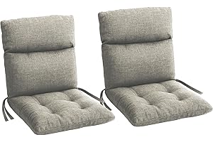 HAND Coppia Cuscino con Schienale per Sedia 78x38 cm - Coppia Cuscini Sedie Interno ed Esterno, Morbida Imbottitura, Per Giardino o Casa - Made in Italy (Antracite, Coppia 78x38 cm)