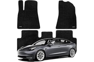 WENNEBIRD Hochwertige Teppich-Fußmatten für Tesla Model 3 2017-2023, sind hochwertige, witterungsbeständige, rutschfeste und wasserdichte Fußmatten für das Auto-Innenraumzubehör - Schwarz