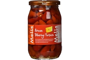 KDJMDL Melis Eingelegte rote "Baby" Peperoni, sehr scharf Biberiye, 6er Pack (6 x 335 g)