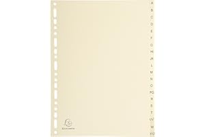 Exacompta - Réf. 1120E - Intercalaires en Carte ivoire 155g/m2 FSC® avec 20 onglets imprimés alphabétiques de A à Z - Format à classer A4 - Dimensions 22,5 x 29,7 cm - couleur ivoire