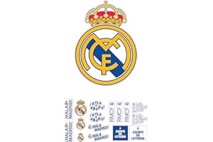 Licensed Decor Adhesivo de pared de vinilo del Real Madrid – Pequeño (50 x 30 cm) – Paquete de pegatinas del escudo del club