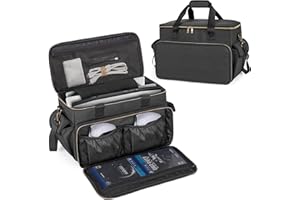 Trunab Bolsa de Viaje para Consola de Juegos Compatible con PS5/PS5 Slim/PS4/Xbox One, Bolsa para Playstation 4/5, Estuche de Transporte con Múltiples Bolsillos para Portátiles de 15,6"