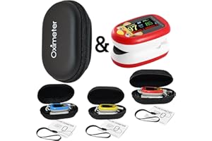 TP TRADEPROVIDER Pediatric Pulse Oximeter & Storage Zipper Case CE FCC Approved Heart Rate Stats Monitor Kids Finger Blood Oxygen Saturation Monitoring NHS Children SpO2 Levels TFT Lanyard & USB (Red Kids Oximeter)