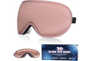 SUSNUAN Sleep Eye Mask, 3D Contoured Mask Light Blocking for Women and Men, Soft Comfortable Night Blinder, Suitable Travel, Lunch Breaks, Sleeping, Meditation (Pink), Pack of 1
