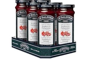 St Dalfour Raspberry and Pomegranate Jam, Natural Fruit Spread, No Added Sugar, Premium Quality Spread, Pack of 6 x 284g Jar