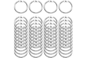 VADUDA 100Pcs 20mm Binder Rings Metal Book Rings Flash Card Rings Index Card Rings Revision Card Ring Paper Ring Silver Round Binding Rings for School Office Notebook Files Scrapbook Album DIY Keyring