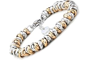 SAGA GIOIELLI® BRACCIALE DONNA INTRECCIATO NODINI ACCIAIO DIVERSI COLORI