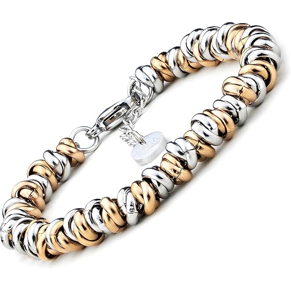 Bracciale Portafortuna SAGA GIOIELLI Con Cristalli Quadrifoglio - Acciaio Inossidabile, Per Donna - Foto 10