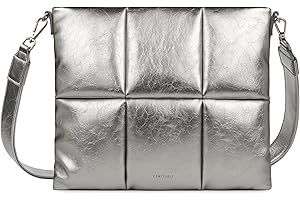 Comfyable Tablet Sleeve Bag Compatible with iPad Air 10.9, iPad Pro 11 inch, iPad 10.9, iPad mini, S8, Tablet Carrying Case Pouch Bag with Crossbody Strap for Women, Silver