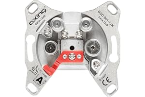 Axing BSD 961-12K Multimedia-Steckdose 4-Port (Durchgangsdose 12 dB, TV/R/Data/Data) für Kabelfernsehen/-Modem Nitin