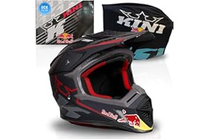 ‎KINI Kini Red Bull Motocross Helm Herren [Premium] Geprüfter Motorradhelm für Renneinsatz - Crosshelm als Enduro Helm Downhill Helm einsetzbar - Motocross Helm Brillenträger geeignet