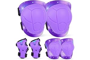 MHJY Protecciones Patines Niña Rodilleras y Coderas Niño 7 Piezas Hebilla Ajustable en Patinaje Línea, Skate, Scooter, Skateboard, Bicicleta 3-8 Años