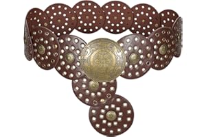 WERFORU Ceinture Bohème Disques pour Femme Ceinture Large Style Western et Vintage Concho pour robes & Jeans