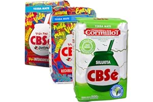 YERBEE CBSé Yerba Maté Guaraná 2x0.5 kg + CBSé Yerba Maté Silhouette 0.5 kgThé maté d'Argentine Boisson revigorante et énergisante