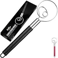 ORBLUE Danish Dough Whisk with Silicone Covered-Handle, Stainless Steel Mixer, Black